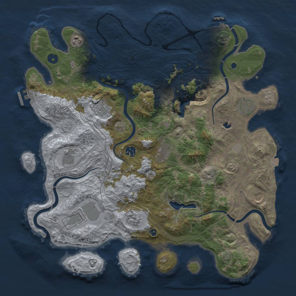 Rust Map: Procedural Map, Size: 4250, Seed: 768394935, 16 Monuments