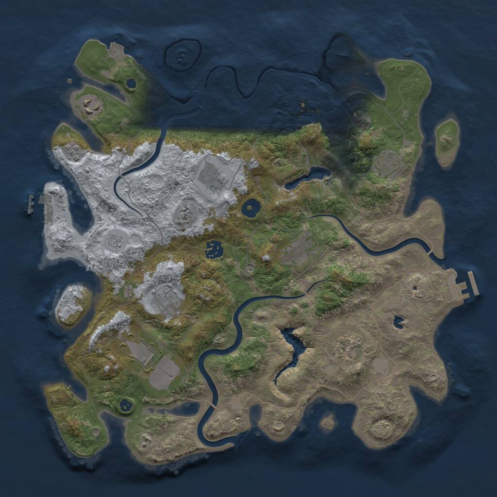 Rust Map: Procedural Map, Size: 4000, Seed: 5151, 15 Monuments