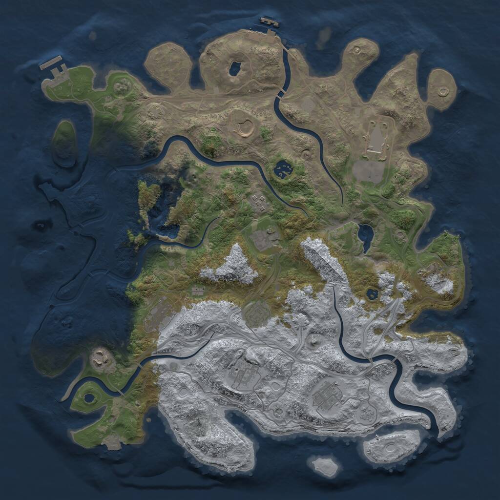 Rust Map: Procedural Map, Size: 4250, Seed: 1374976248, 17 Monuments