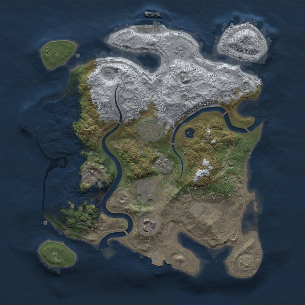 Rust Map: Procedural Map, Size: 3000, Seed: 2479397, 10 Monuments