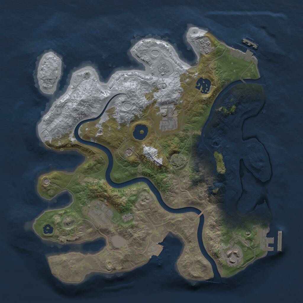 Rust Map: Procedural Map, Size: 3000, Seed: 1263310119, 11 Monuments