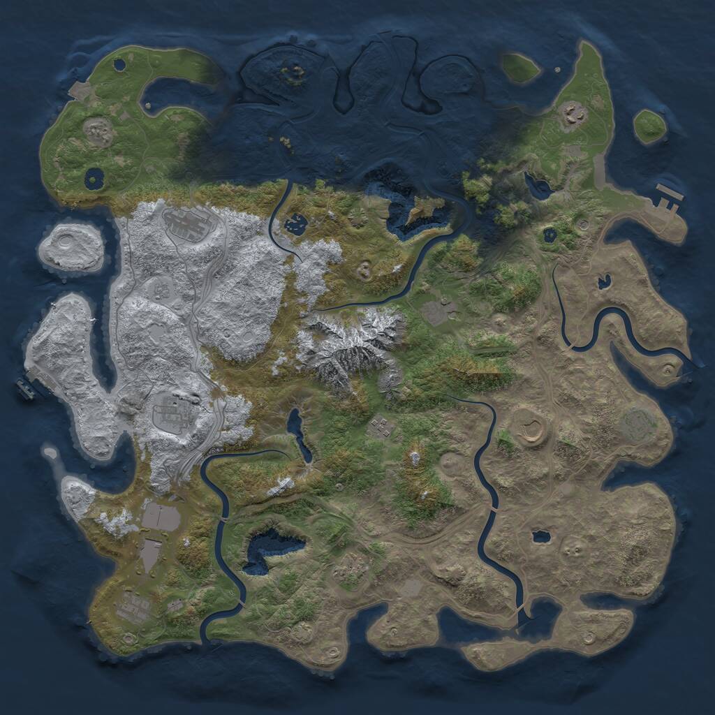 Rust Map: Procedural Map, Size: 5000, Seed: 227732773, 17 Monuments