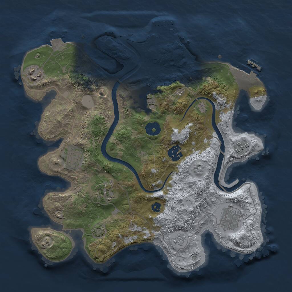 Rust Map: Procedural Map, Size: 3000, Seed: 458868896, 13 Monuments