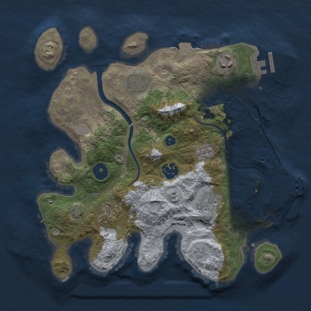 Rust Map: Procedural Map, Size: 3000, Seed: 1596847960, 12 Monuments