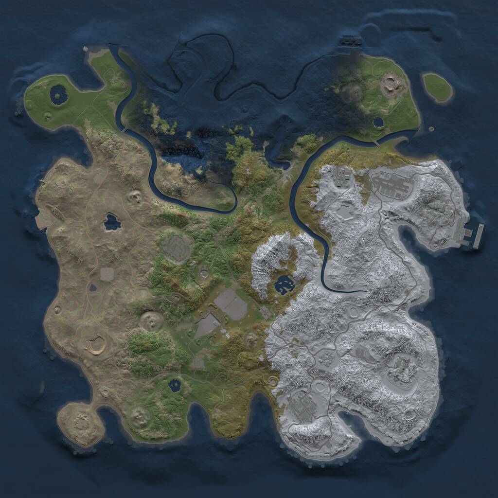 Rust Map: Procedural Map, Size: 4000, Seed: 1213498363, 15 Monuments