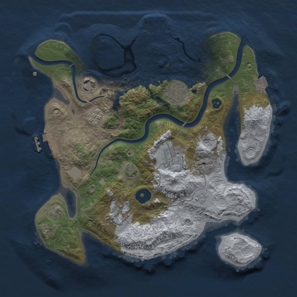 Rust Map: Procedural Map, Size: 3000, Seed: 1940190711, 11 Monuments