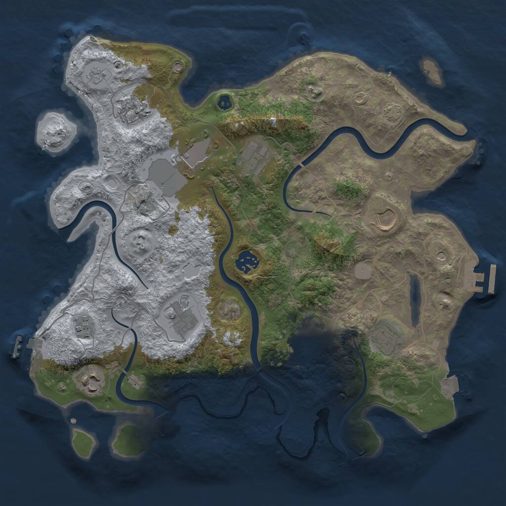Rust Map: Procedural Map, Size: 3500, Seed: 584263105, 16 Monuments
