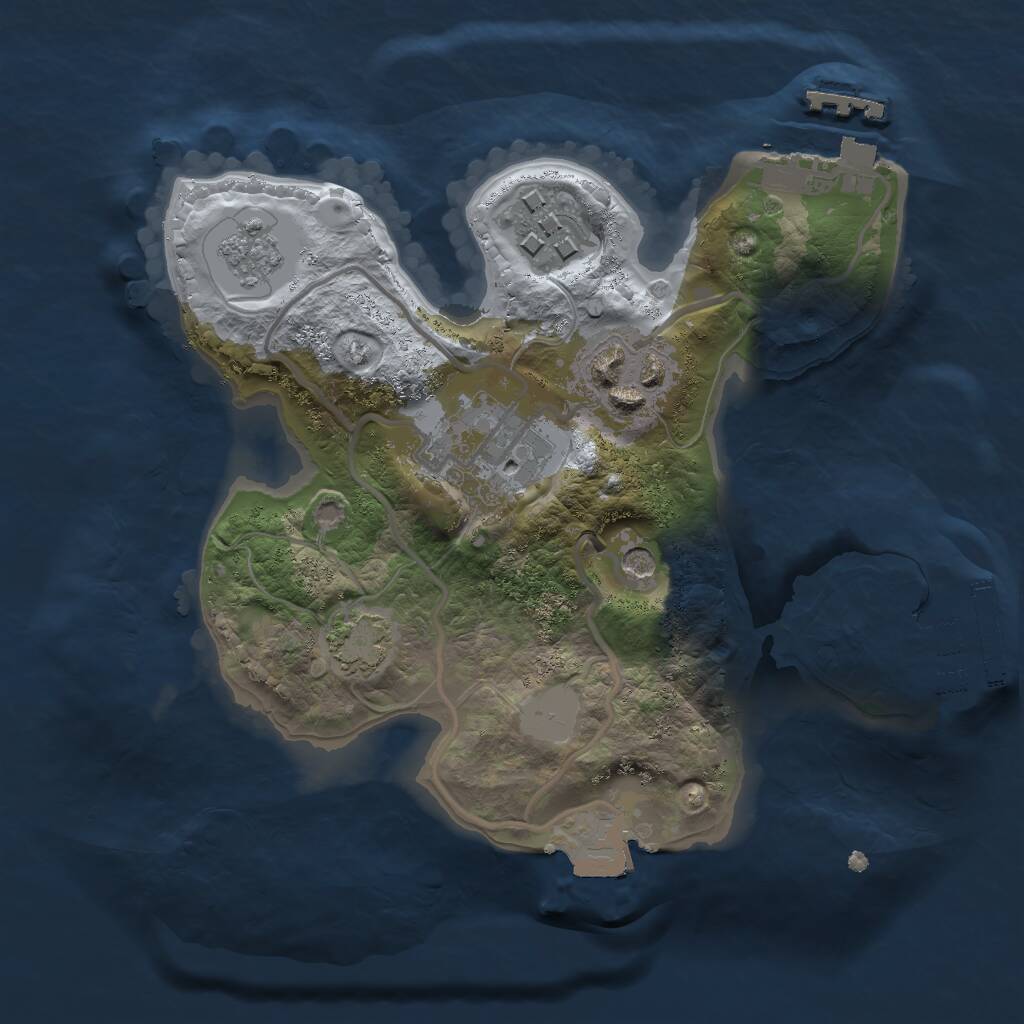 Rust Map: Procedural Map, Size: 2000, Seed: 3334555, 9 Monuments