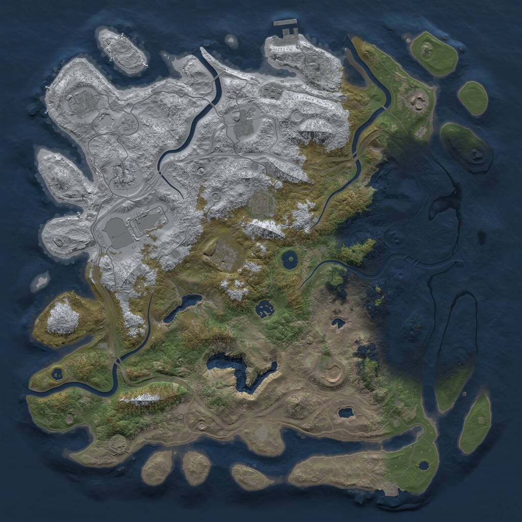 Rust Map: Procedural Map, Size: 4500, Seed: 1853138223, 15 Monuments