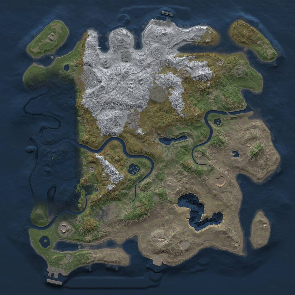 Rust Map: Procedural Map, Size: 4000, Seed: 35962, 14 Monuments