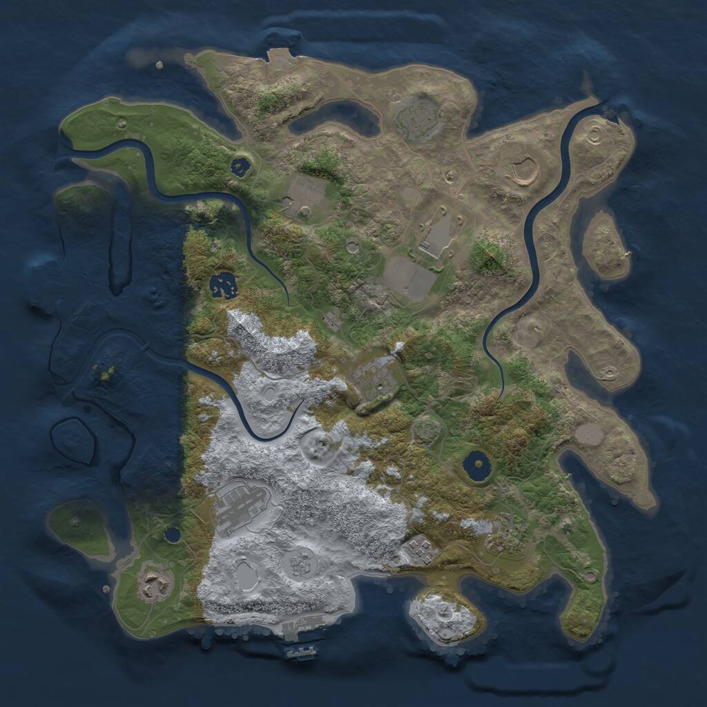Rust Map: Procedural Map, Size: 3750, Seed: 1721315533, 16 Monuments