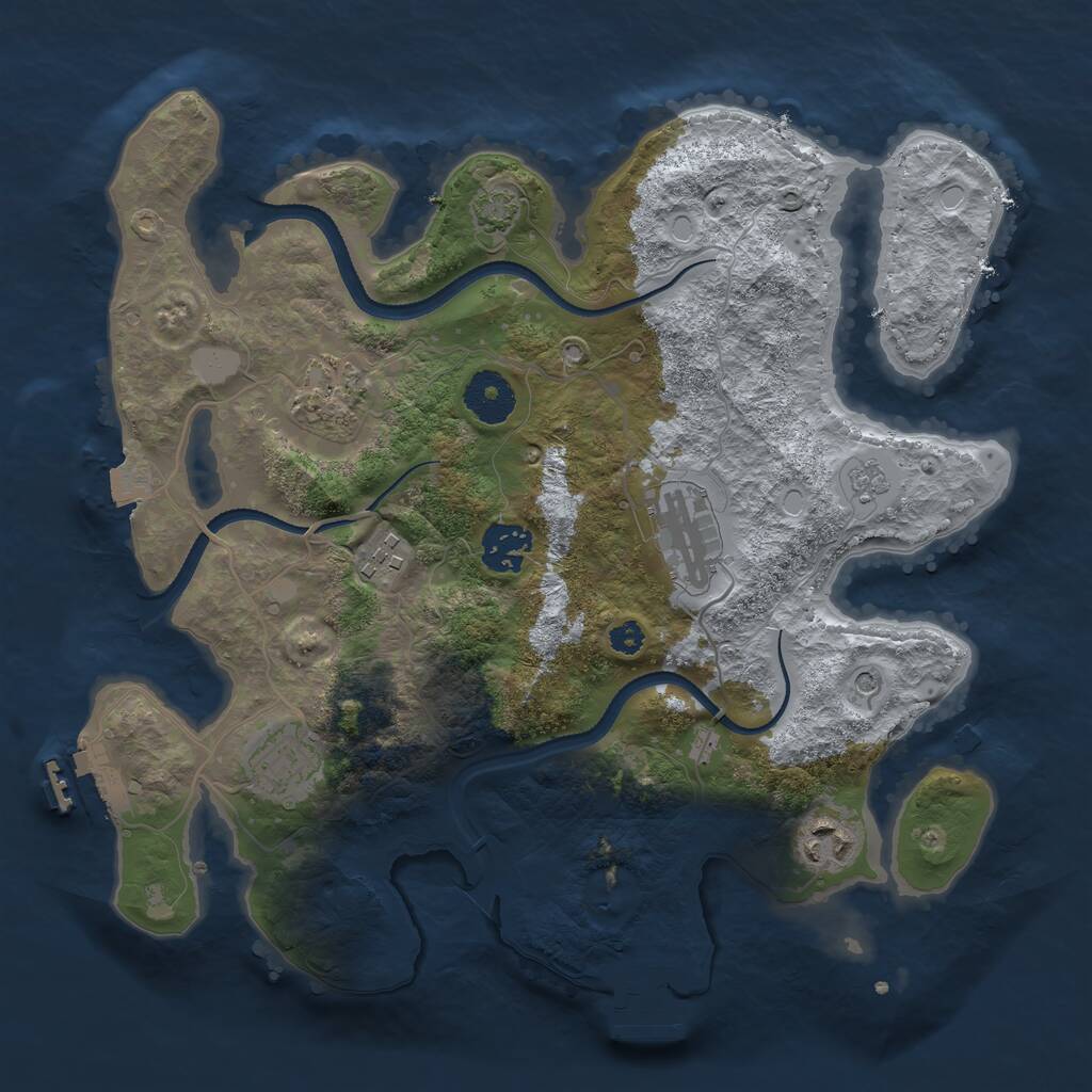 Rust Map: Procedural Map, Size: 3250, Seed: 134563, 12 Monuments