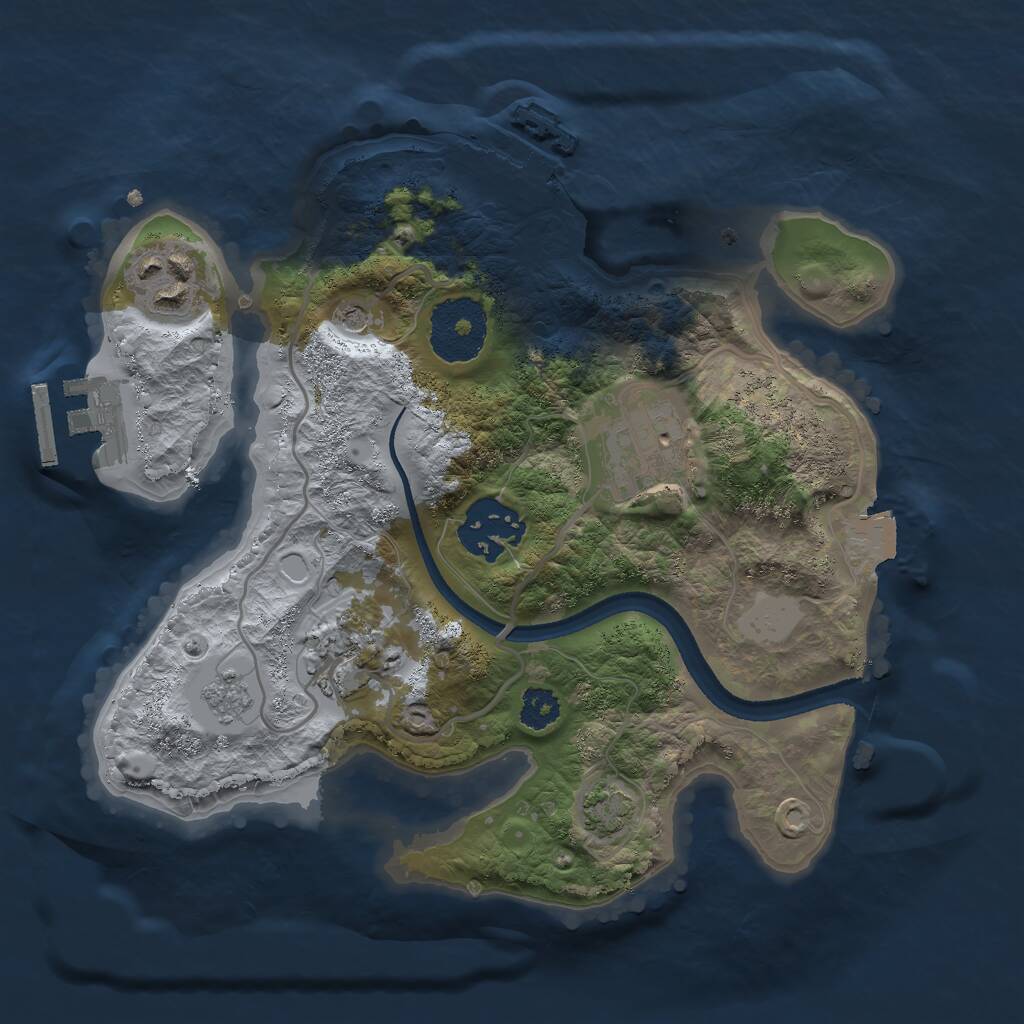 Rust Map: Procedural Map, Size: 2500, Seed: 9898998, 10 Monuments