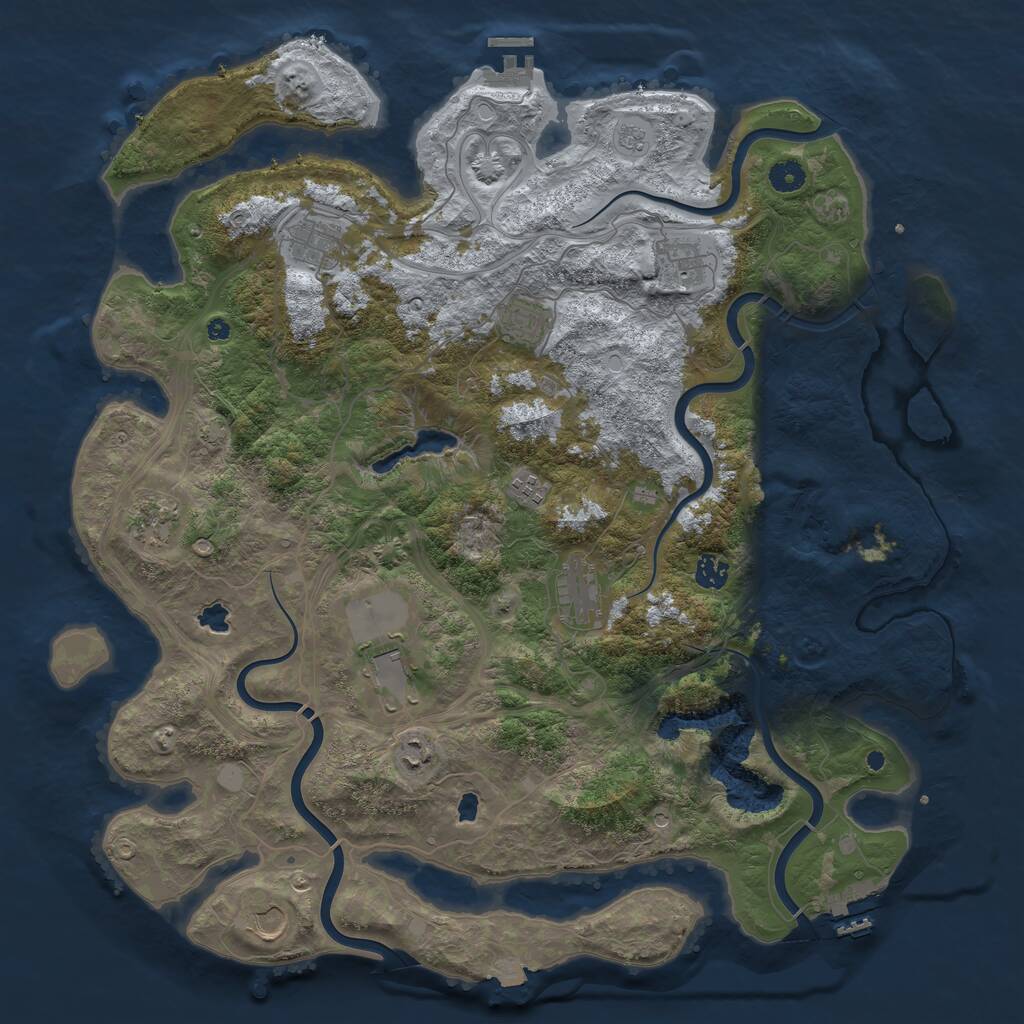 Rust Map: Procedural Map, Size: 4500, Seed: 1617141570, 16 Monuments