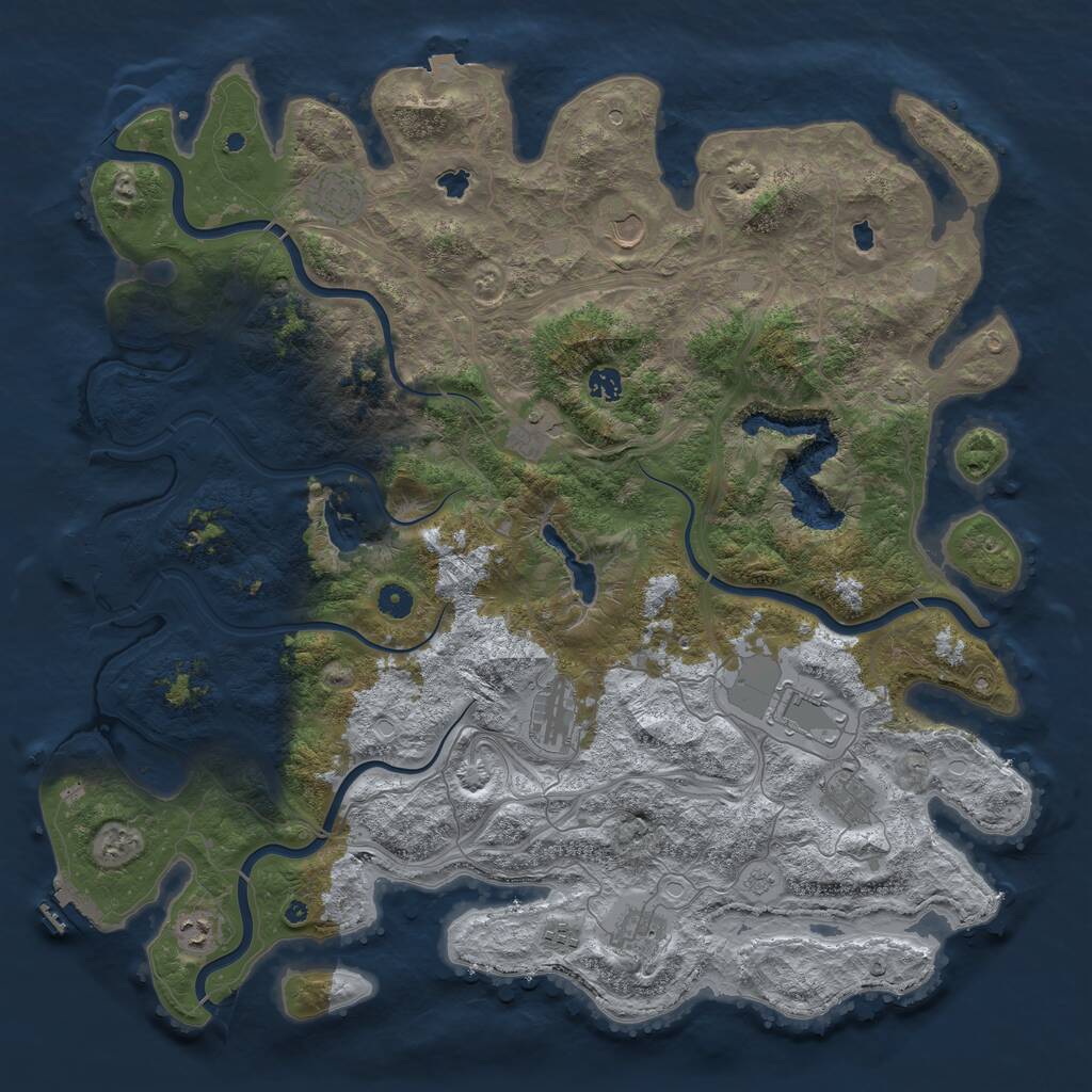Rust Map: Procedural Map, Size: 4800, Seed: 4389550, 16 Monuments