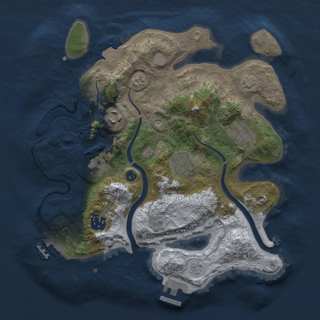 Rust Map: Procedural Map, Size: 3000, Seed: 937201133, 12 Monuments