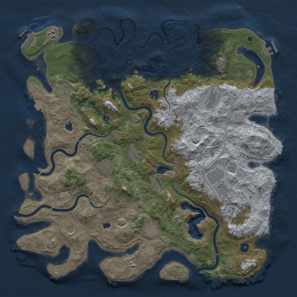 Rust Map: Procedural Map, Size: 4800, Seed: 49494923, 17 Monuments