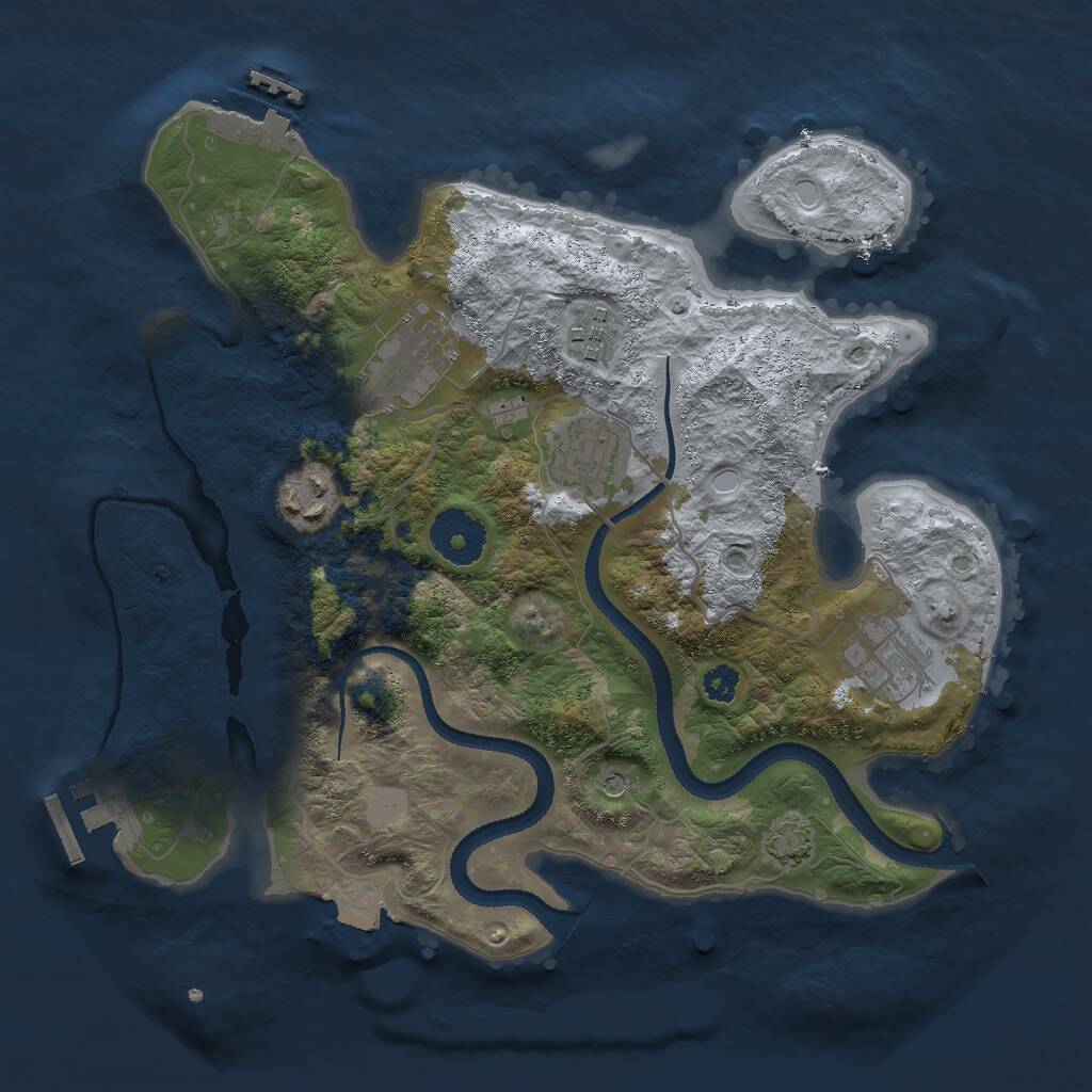 Rust Map: Procedural Map, Size: 3000, Seed: 1319533216, 10 Monuments