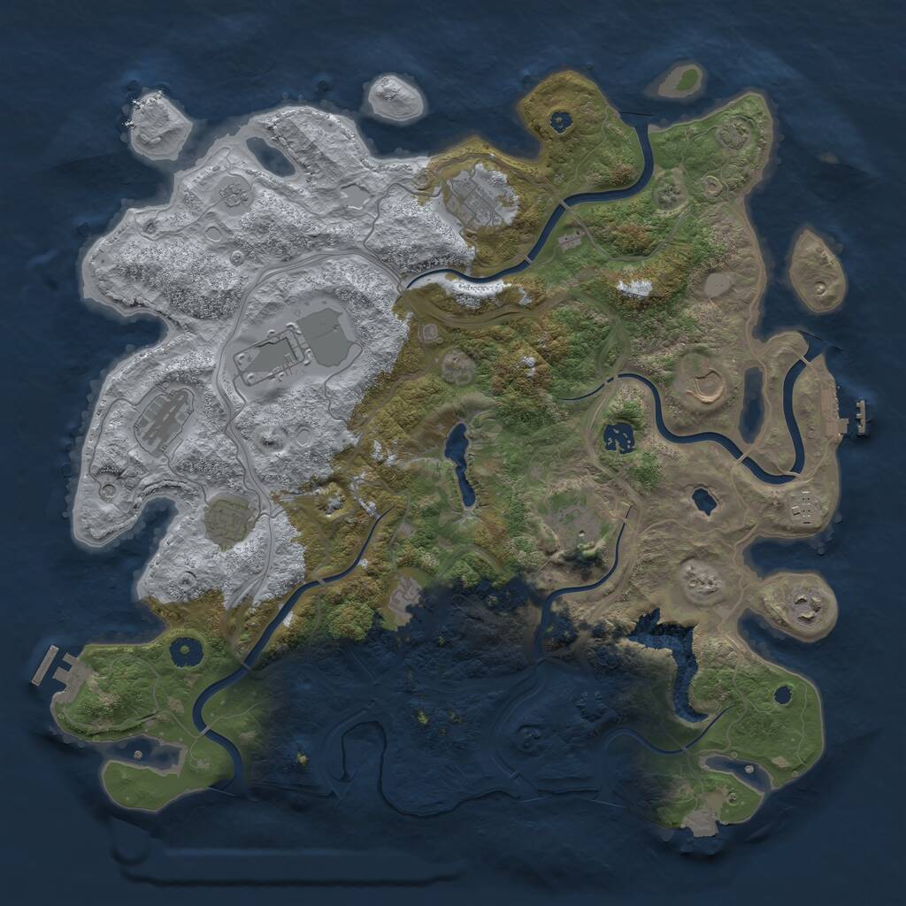 Rust Map: Procedural Map, Size: 4250, Seed: 495318, 16 Monuments