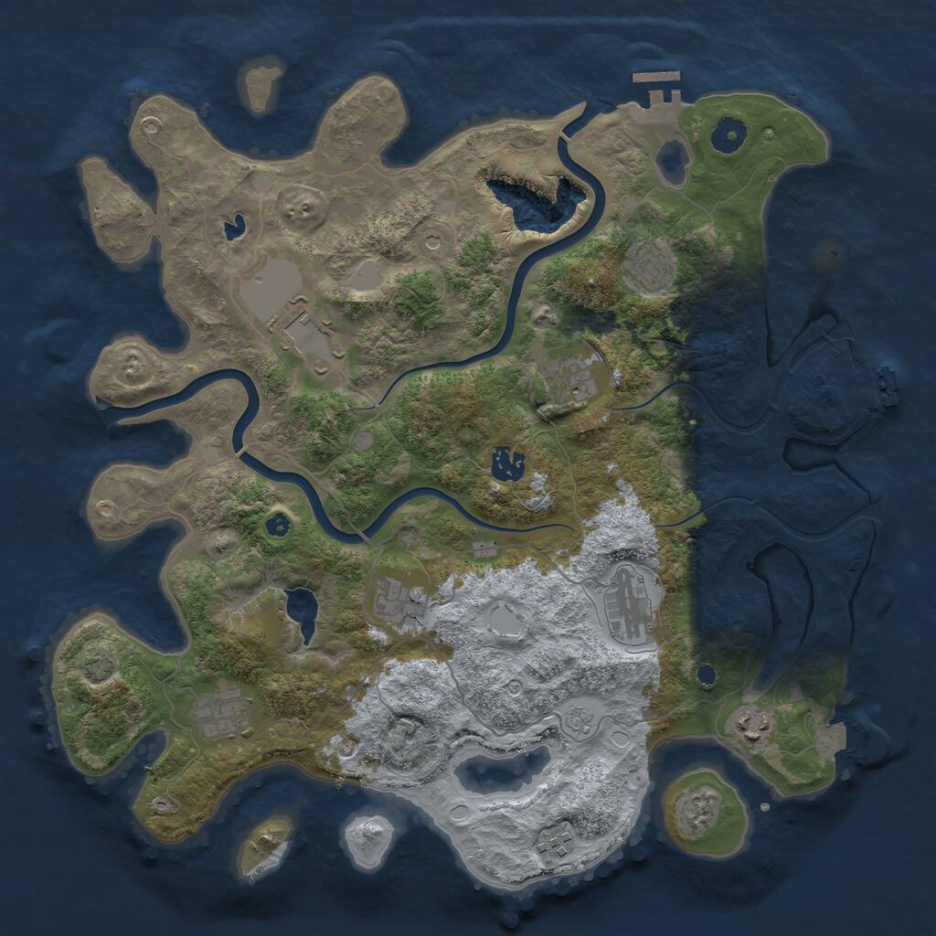 Rust Map: Procedural Map, Size: 4000, Seed: 372263, 15 Monuments
