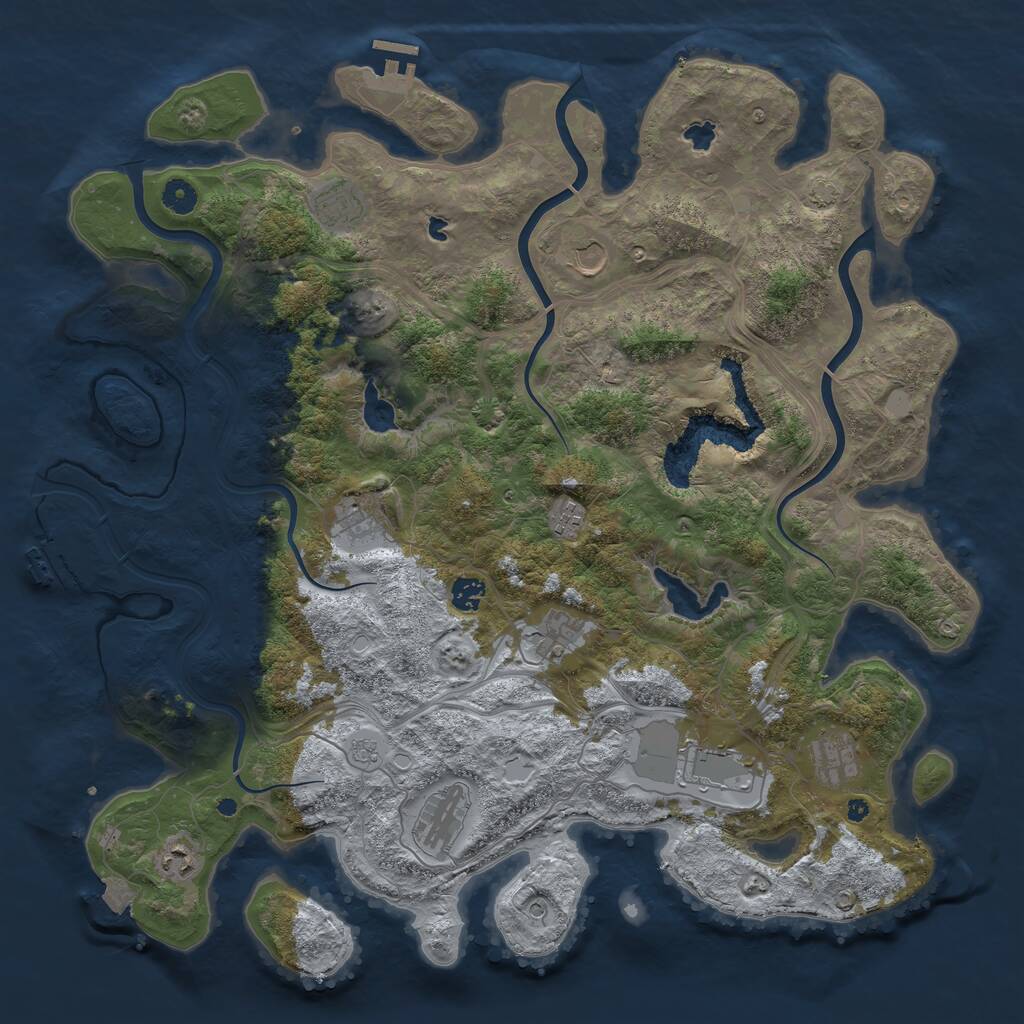 Rust Map: Procedural Map, Size: 4500, Seed: 2066528, 16 Monuments
