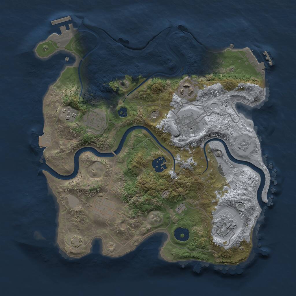 Rust Map: Procedural Map, Size: 3000, Seed: 968790322, 13 Monuments