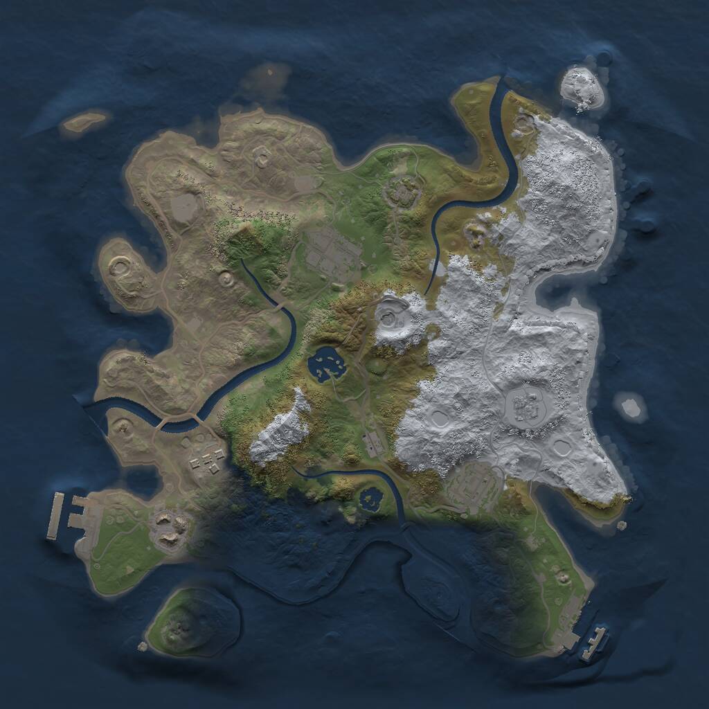 Rust Map: Procedural Map, Size: 2999, Seed: 45201, 11 Monuments