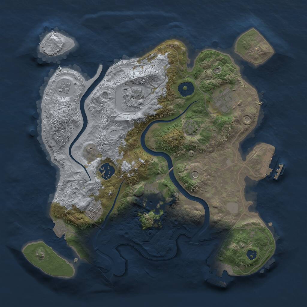 Rust Map: Procedural Map, Size: 3000, Seed: 15424, 11 Monuments