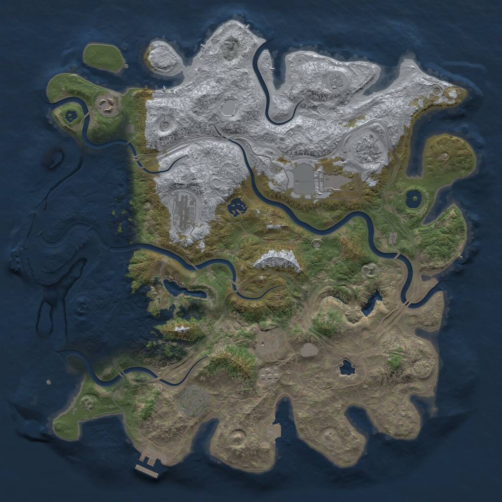 Rust Map: Procedural Map, Size: 4250, Seed: 1208660113, 14 Monuments