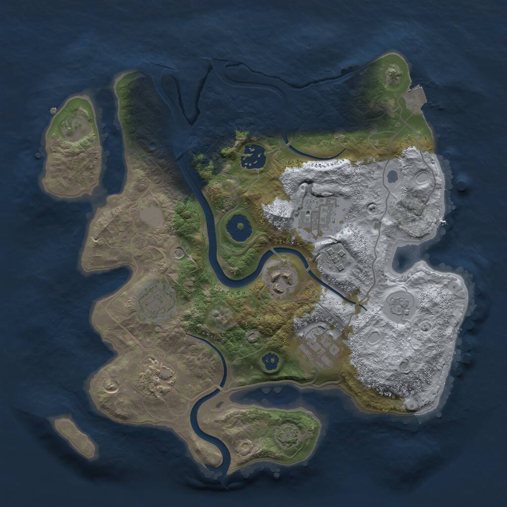 Rust Map: Procedural Map, Size: 3000, Seed: 8231074, 11 Monuments