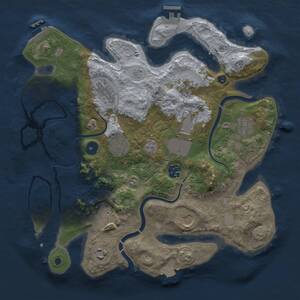 Thumbnail Rust Map: Procedural Map, Size: 3500, Seed: 828178194, 16 Monuments