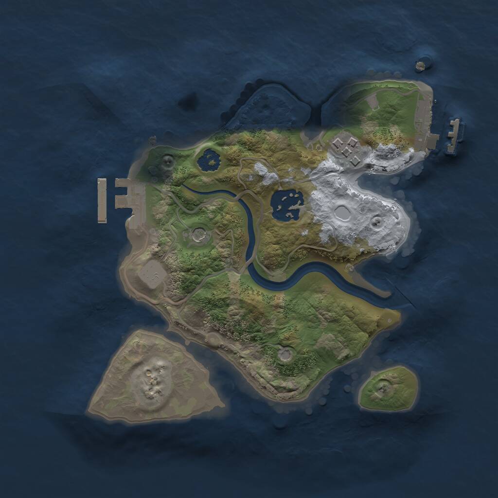 Rust Map: Procedural Map, Size: 2225, Seed: 101494058, 6 Monuments
