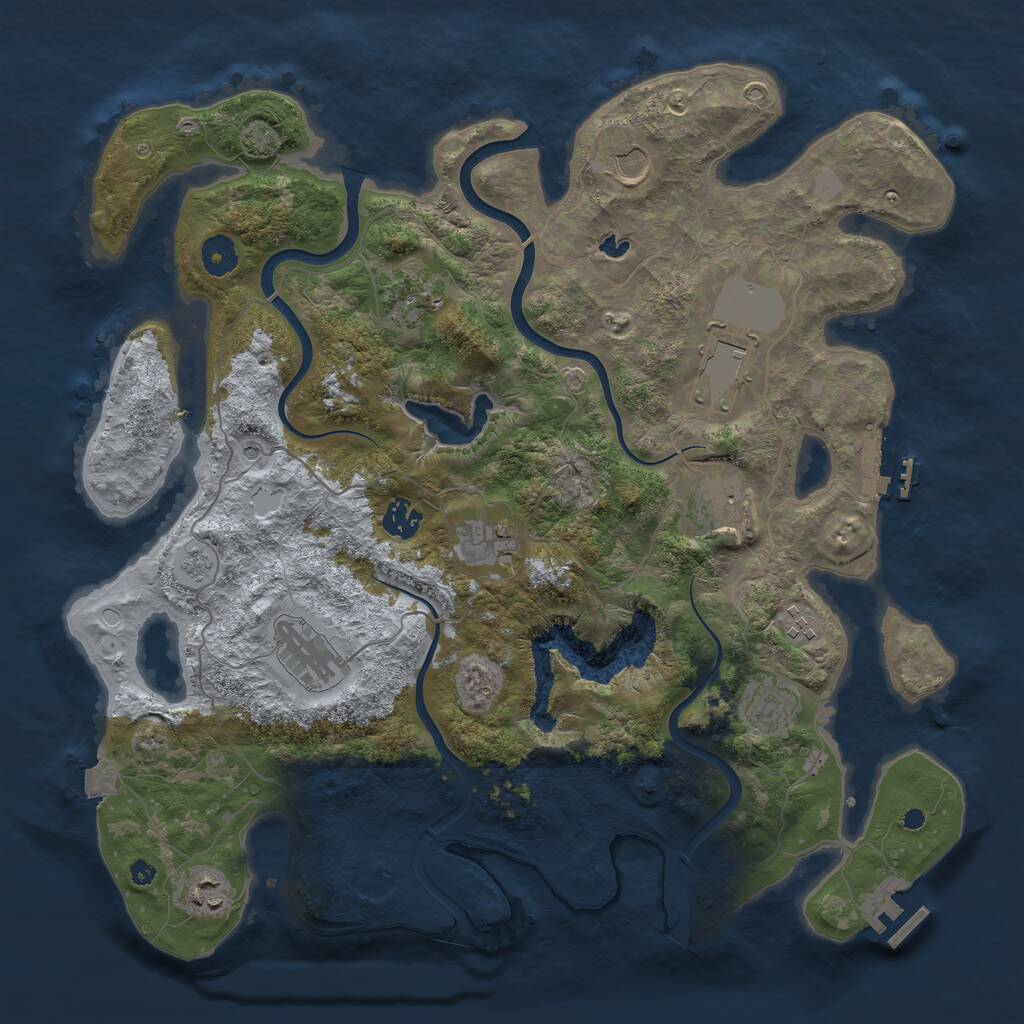 Rust Map: Procedural Map, Size: 4000, Seed: 1879459625, 16 Monuments