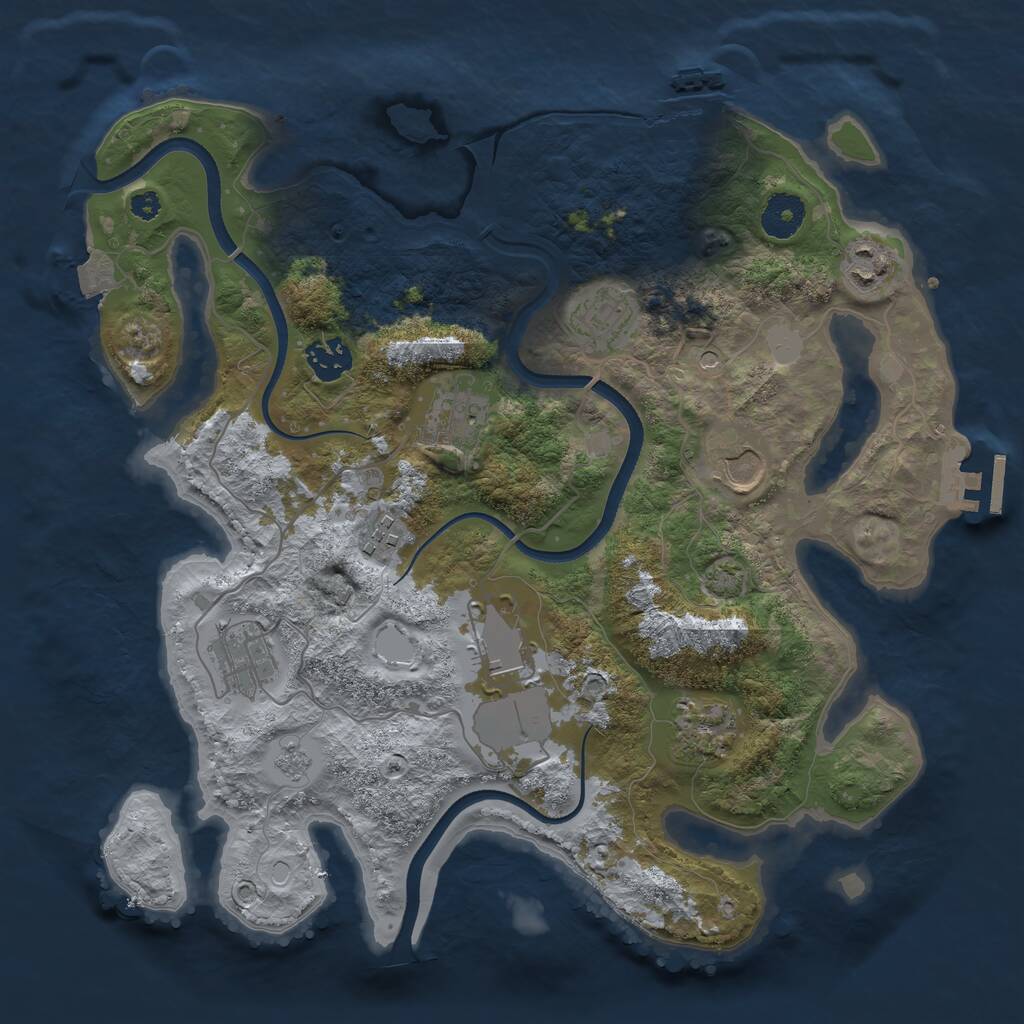 Rust Map: Procedural Map, Size: 3500, Seed: 491138181, 15 Monuments