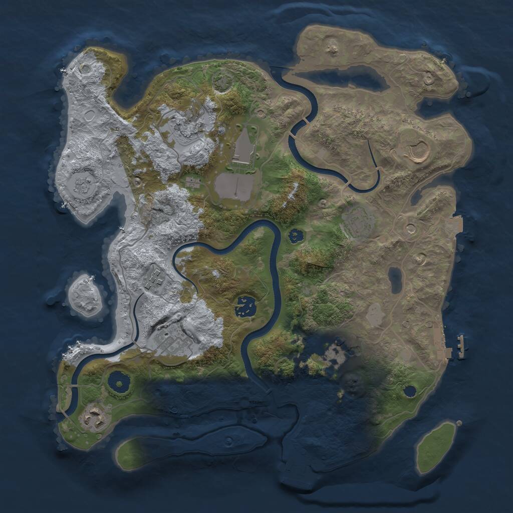 Rust Map: Procedural Map, Size: 3500, Seed: 286155248, 15 Monuments