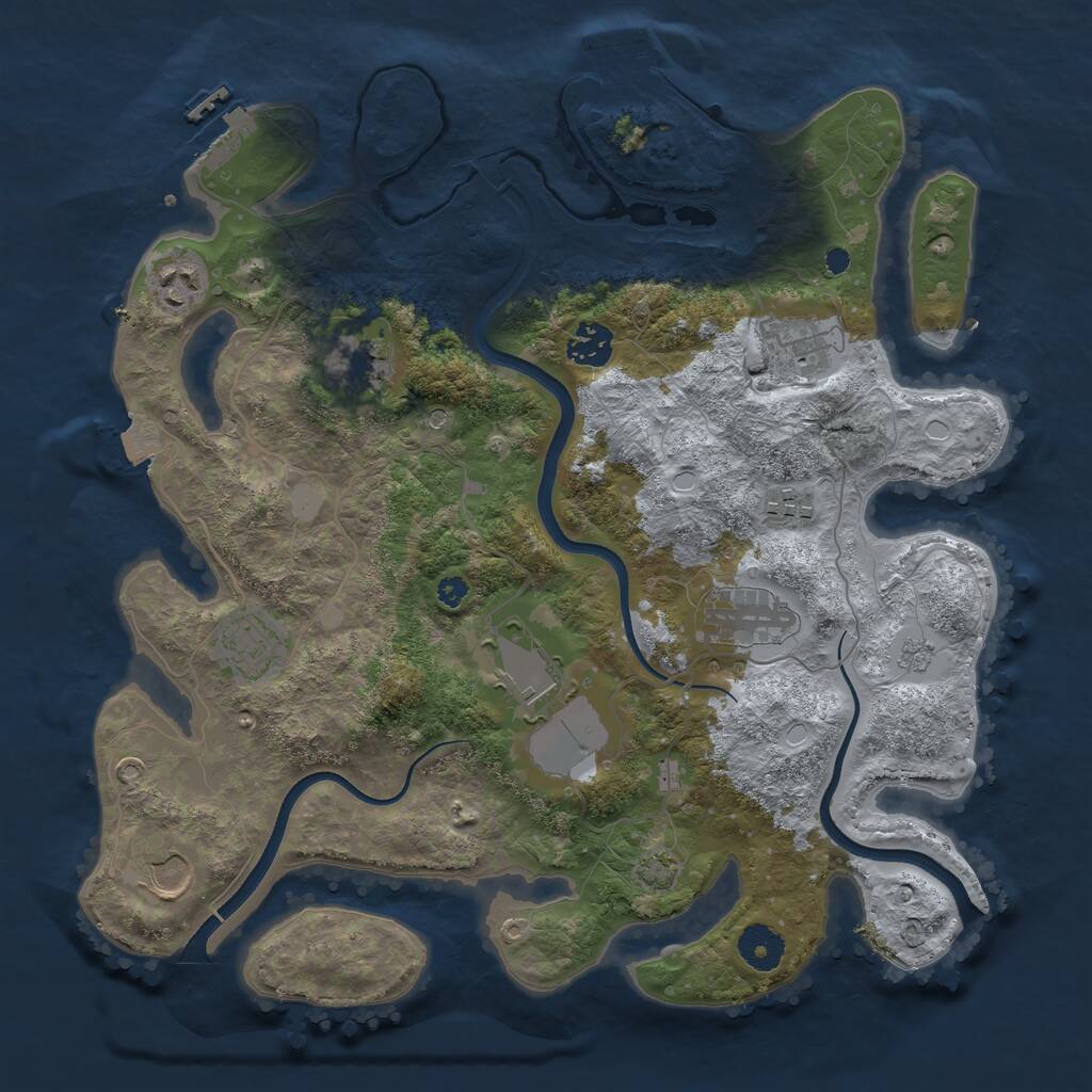 Rust Map: Procedural Map, Size: 3600, Seed: 916868700, 15 Monuments