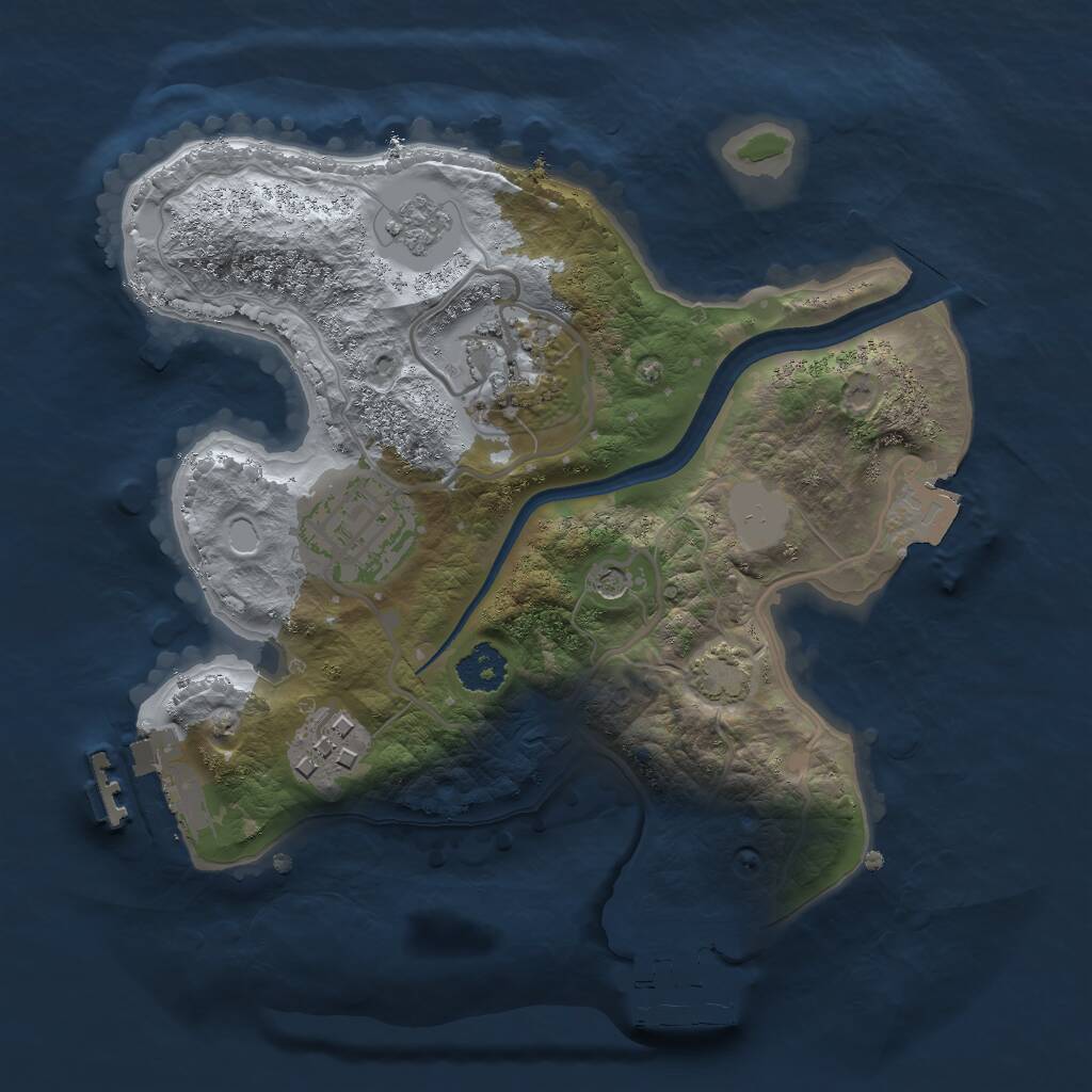 Rust Map: Procedural Map, Size: 2250, Seed: 487348819, 9 Monuments