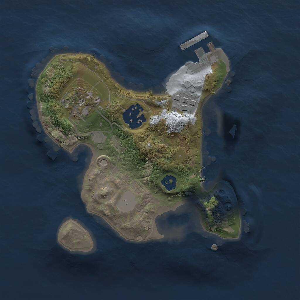 Rust Map: Procedural Map, Size: 2000, Seed: 1334036639, 5 Monuments