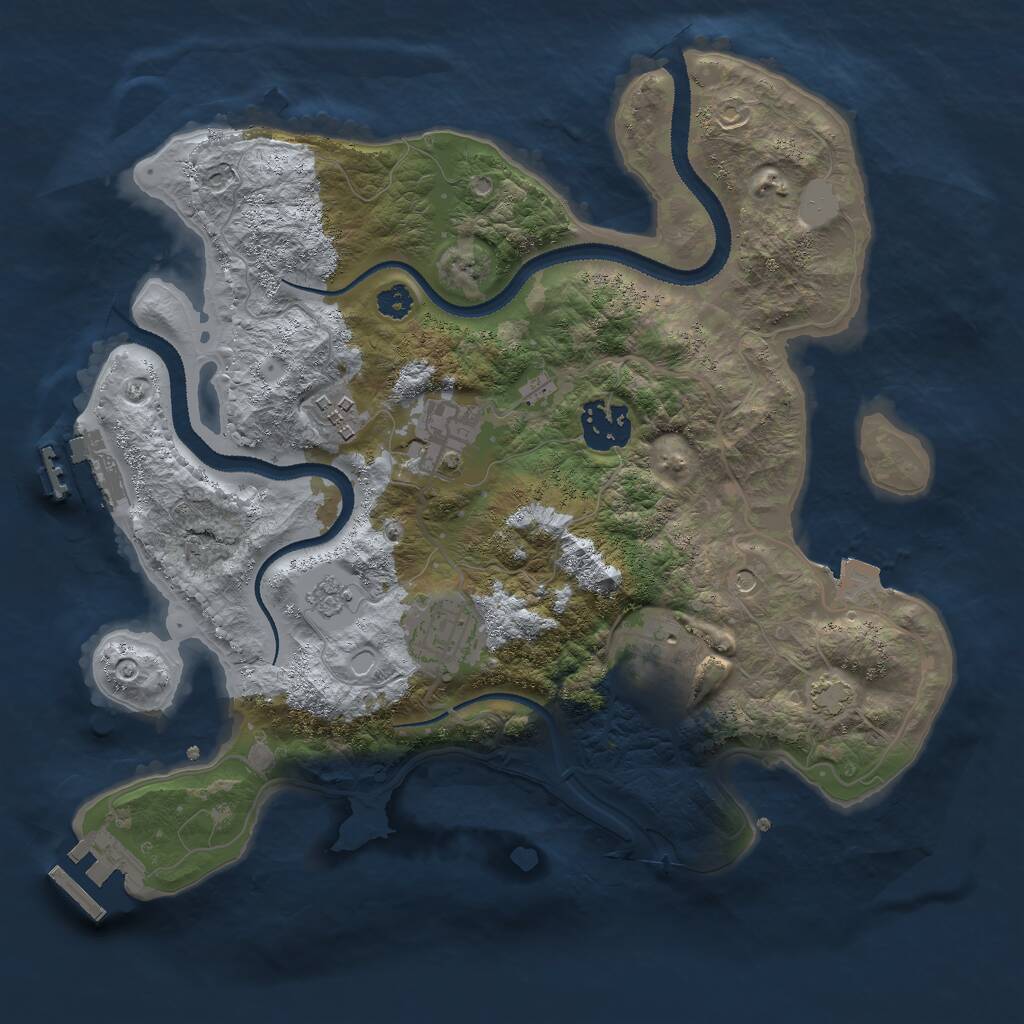 Rust Map: Procedural Map, Size: 3000, Seed: 14071, 11 Monuments