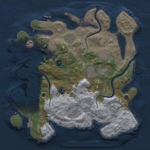 Thumbnail Rust Map: Procedural Map, Size: 3500, Seed: 29682078, 15 Monuments