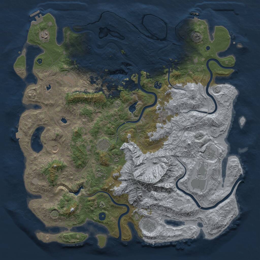 Rust Map: Procedural Map, Size: 5000, Seed: 140393, 17 Monuments