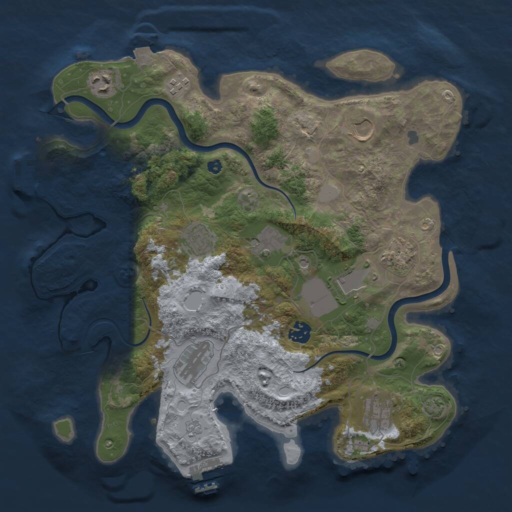 Rust Map: Procedural Map, Size: 3500, Seed: 767954984, 16 Monuments