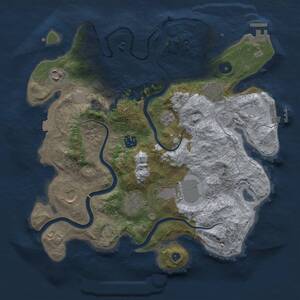 Thumbnail Rust Map: Procedural Map, Size: 3500, Seed: 1036097256, 13 Monuments
