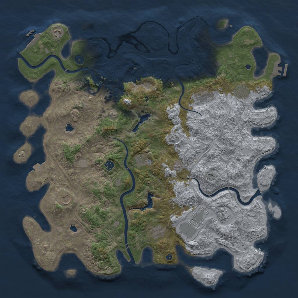 Rust Map: Procedural Map, Size: 4800, Seed: 687270492, 17 Monuments