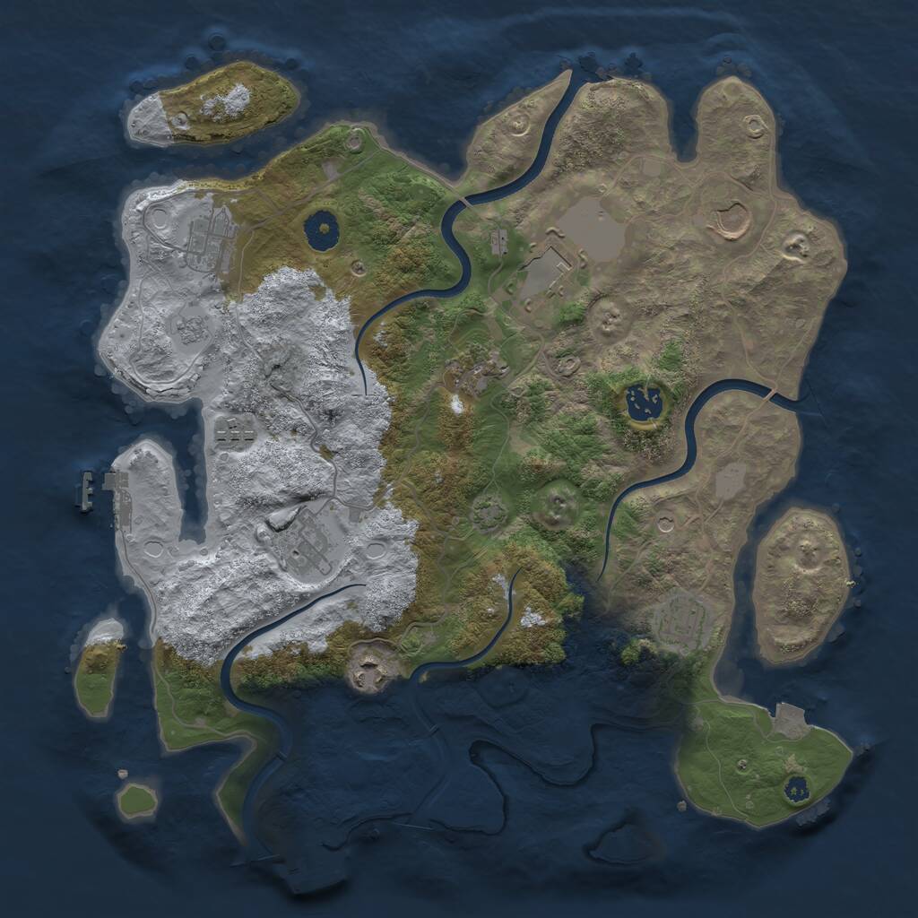 Rust Map: Procedural Map, Size: 3700, Seed: 1772870044, 15 Monuments