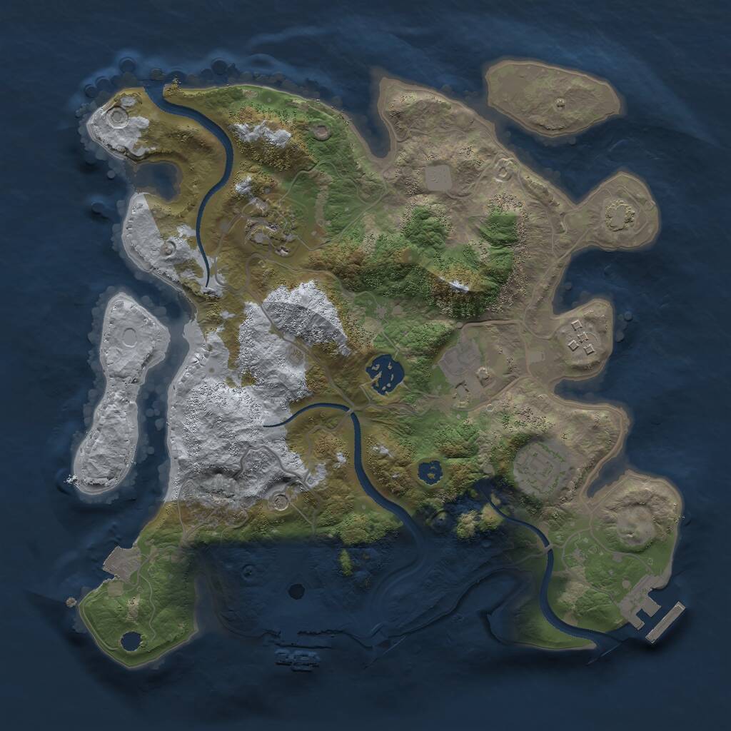 Rust Map: Procedural Map, Size: 3000, Seed: 247478988, 10 Monuments