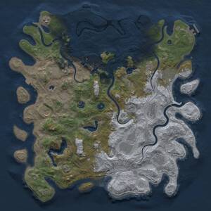 Thumbnail Rust Map: Procedural Map, Size: 4500, Seed: 1058122783, 17 Monuments