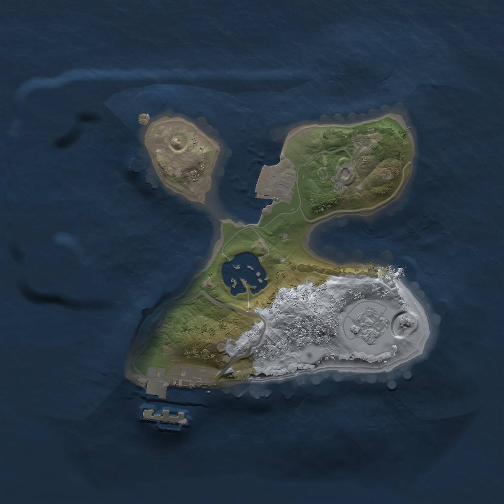 Rust Map: Procedural Map, Size: 1750, Seed: 1628166195, 4 Monuments