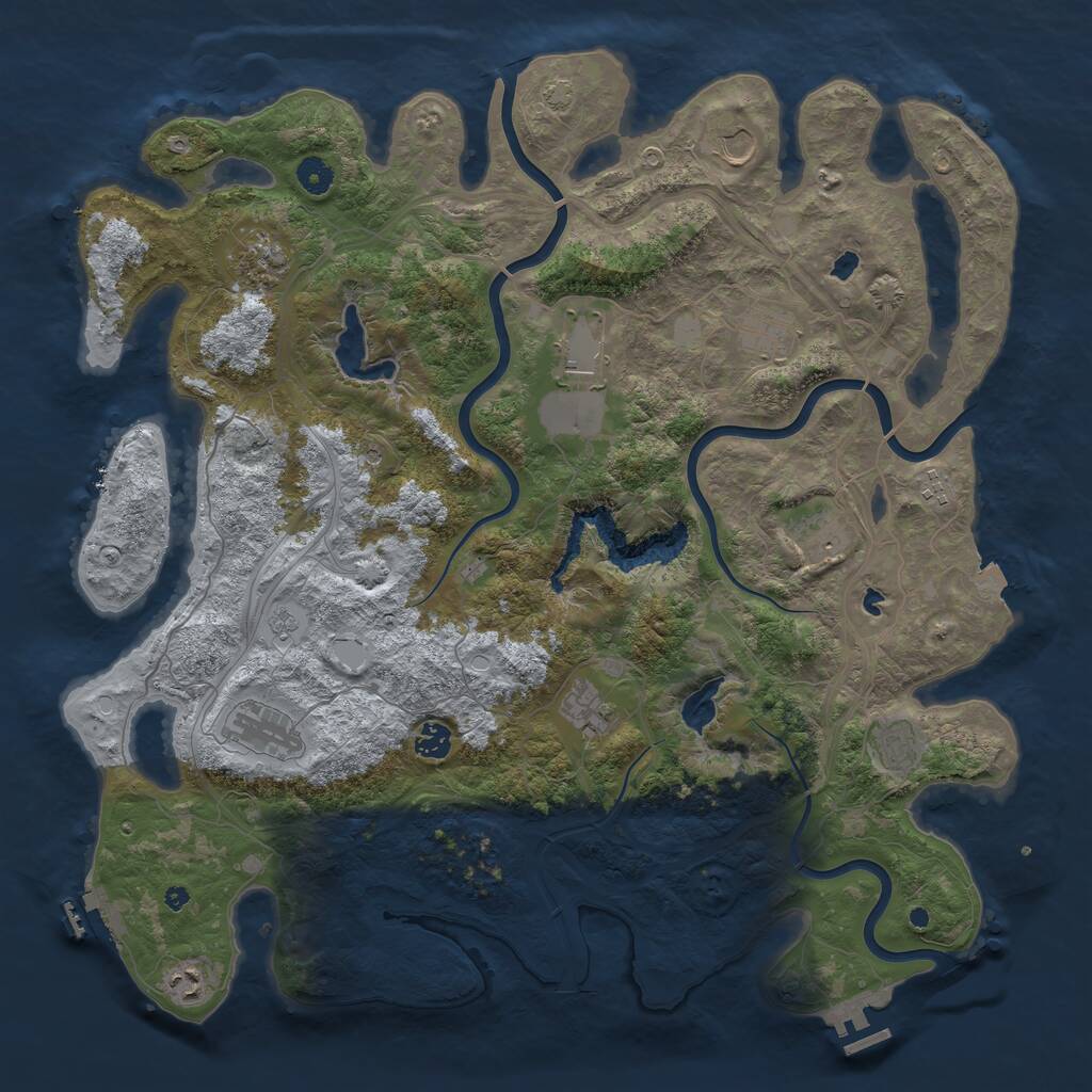 Rust Map: Procedural Map, Size: 4500, Seed: 1879459625, 17 Monuments
