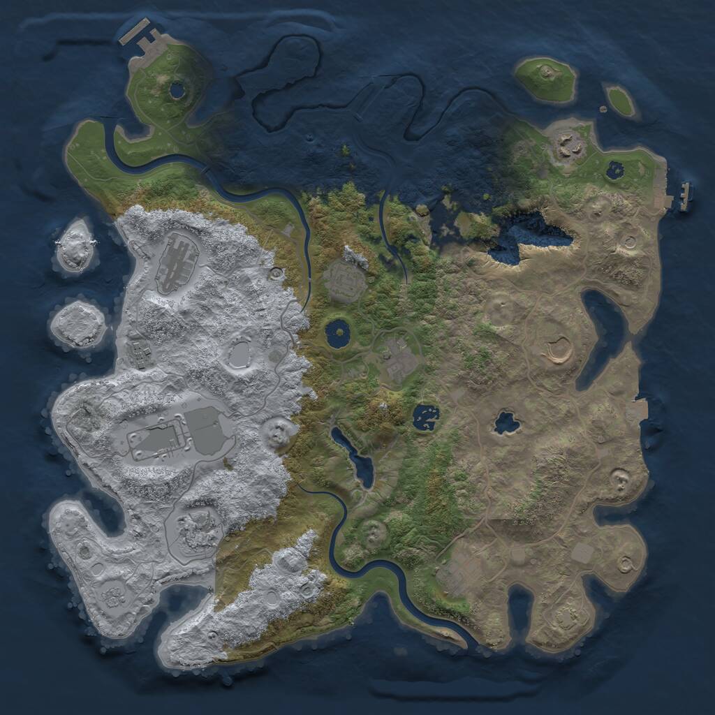 Rust Map: Procedural Map, Size: 4000, Seed: 1671671228, 17 Monuments